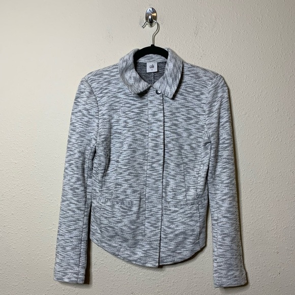 CAbi Gray Neo Terry Moto Zip Up Jacket - Picture 1 of 4